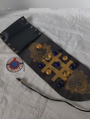 Leather Tic Tac Toe - Upcycled